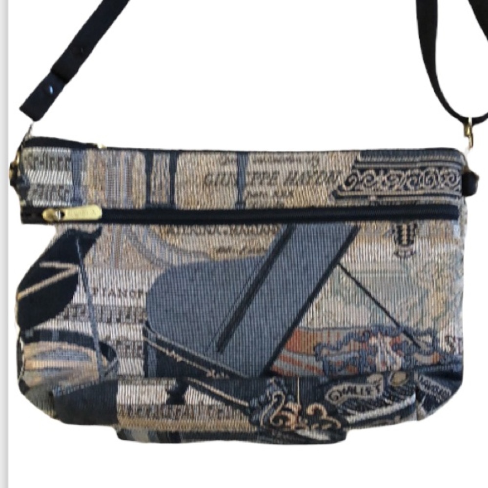 Tapestry Cross Body Purse Classical Music Theme